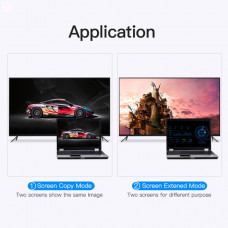 Адаптер Vention Flat HDMI - VGA (M/F), зі звуком і живленням, 0.15 м, чорний (42161)