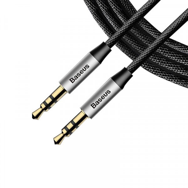 Аудіо-кабель Baseus Yiven M30 3.5 мм-M/3.5 мм-M, 1.5 м, Silver/Black (CAM30-CS1)