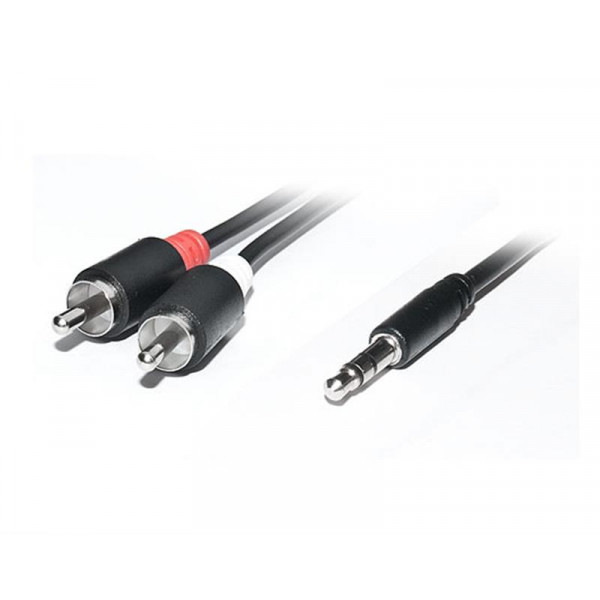Аудіо-кабель REAL-EL Audio Pro 3.5 мм - 2xRCA (M/M), 1.8 м, чорний (EL123500042)