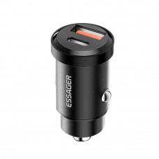 Автомобільний зарядний пристрій Essager Gyroscope Mini Charger USB-A + Type-C 30W Black (ECCAC-TL01)