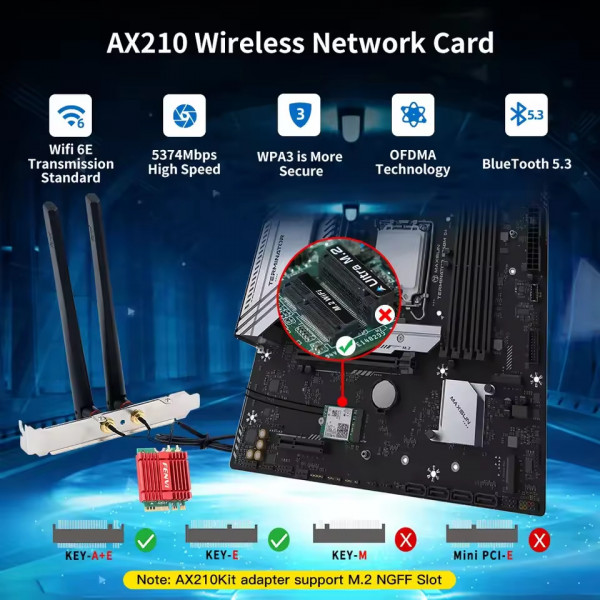 Бездротовий адаптер Fenvi AX210NGW Kit