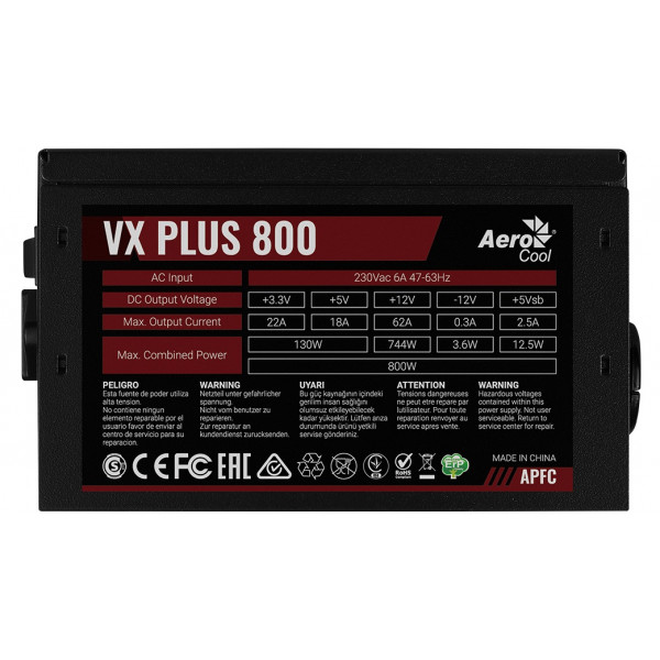 Блок живлення AeroCool VX Plus 800 (ACPN-VS80AEY.11) 800W