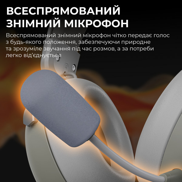 Bluetooth-гарнітура Ajazz AHM08 MAX 3-Mode Grey (AHM08-MAX-GW)