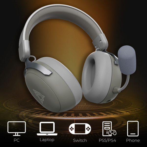 Bluetooth-гарнітура Ajazz AHM08 MAX 3-Mode Grey (AHM08-MAX-GW)