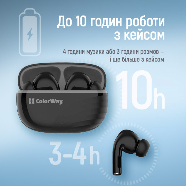 Bluetooth-гарнітура СolorWay Slim TWS-5 Earbuds Black (CW-TWS5BK)