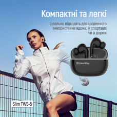 Bluetooth-гарнітура СolorWay Slim TWS-5 Earbuds Black (CW-TWS5BK)