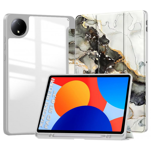 Чохол-книжка BeCover Soft Edge TPU для Xiaomi Redmi Pad SE 8.7 Gray Marble (712575)