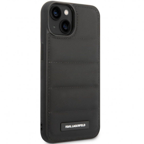 Чохол-накладка Karl Lagerfeld Quilted Puffy Metal Logo для Apple iPhone 15 Black (KLHCP15SPSQAK)