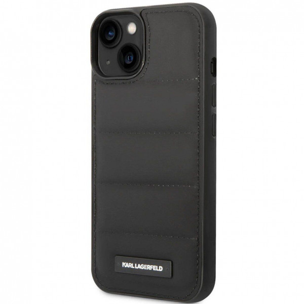 Чохол-накладка Karl Lagerfeld Quilted Puffy Metal Logo для Apple iPhone 15 Black (KLHCP15SPSQAK)
