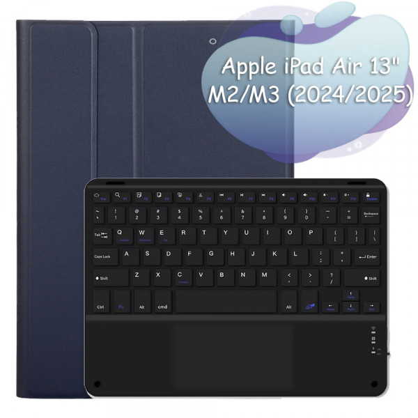 Чохол з бездротовою клавіатурою (TouchPad) BeCover для Apple iPad Air 13 (2024/2025) Deep Blue (712602)