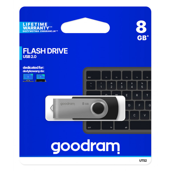 Флеш-накопичувач USB2.0 8GB Goodram UTS2 (Twister) Black (UTS2-0080K0R11)