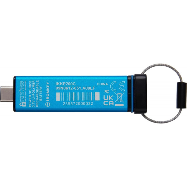 Флеш-накопичувач USB3.2 128GB Kingston IronKey Keypad 200 Type-C Blue (IKKP200C/128GB)
