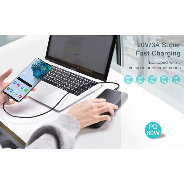 Кабель Choetech USB Type-C - USB Type-C (M/M) 100W, 1 м Black (XCC-1008)