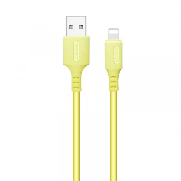 Кабель ColorWay USB - Lightning (M/M), soft silicone, 2.4 А, 1 м, Yellow (CW-CBUL043-Y)