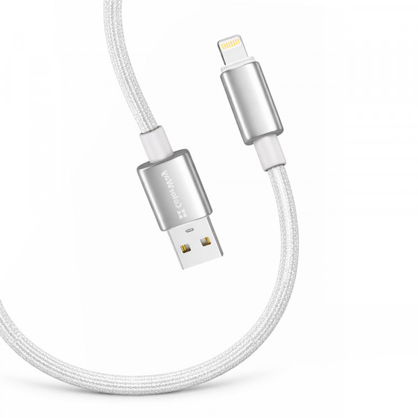 Кабель ColorWay USB - Lightning (M/M), zinc alloy braided, 3А, 1 м, White (CW-CBUL098-WT)