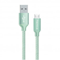 Кабель ColorWay USB - micro USB (M/M), 2.4 А, 2 м, Mint (CW-CBUM009-MT)