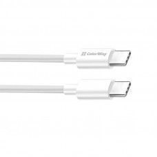 Кабель ColorWay USB Type-C - USB Type-C (M/M), PD Fast Charging 100W, 5.0 А, 1 м, White (CW-CBPDCC058-WT)