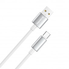 Кабель ColorWay USB - USB Type-C (M/M), zinc alloy braided, 3А, 1 м, White (CW-CBUC098-WT)
