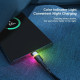 Кабель Essager Colorful LED USB - USB Type-C (M/M), 3A, 2 м Black (EXCT-XCDA01)