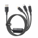 Кабель Essager Simple 3 in 1 USB - MicroUSB+USB Type-C+Lightning (M/M), 100W, 1.2 м Black (EXCMTL-JJ01-P)
