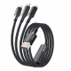 Кабель Essager Simple 3 in 1 USB - MicroUSB+USB Type-C+Lightning (M/M), 100W, 1.2 м Black (EXCMTL-JJ01-P)