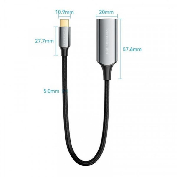 Кабель Vention HDMI - USB Type-C V 2.0 (F/M), 0.25 м, Grey (CREBC)