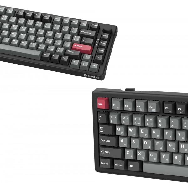 Клавіатура бездротова GamePro Asgard Yord Keychron Super Red Switch Black (MK266BK)