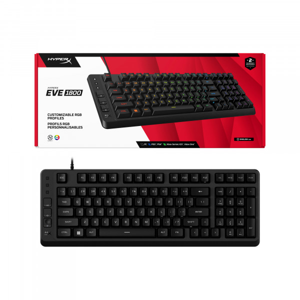 Клавіатура HyperX Eve 1800 USB Black (B7JE0AA)