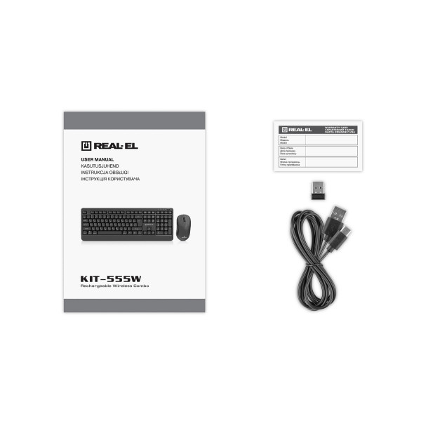 Комплект (клавіатура, миша) бездротовий REAL-EL Kit-555W Black