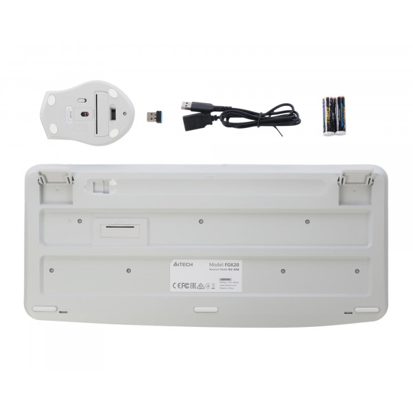 Комплект (клавіатура, мишка) бездротовий A4Tech Fstyler FG2500S Plus White