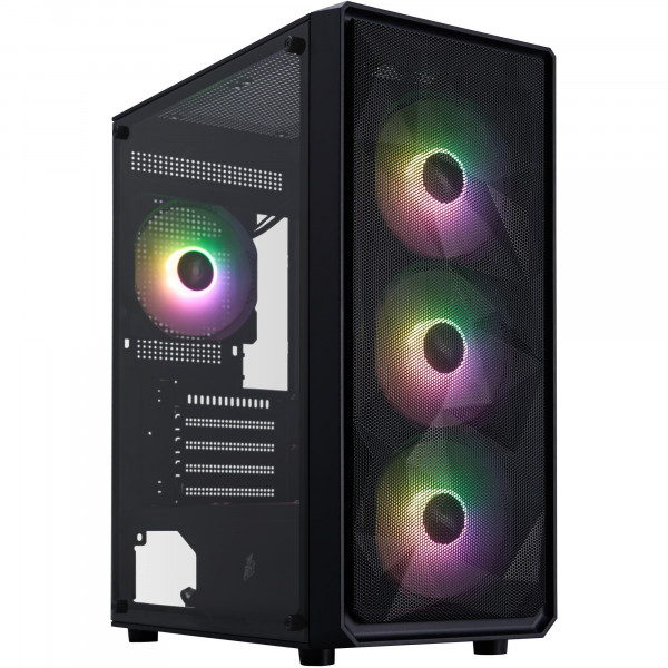 Корпус 1stPlayer FD3-M-BK-4F7 Black без БЖ