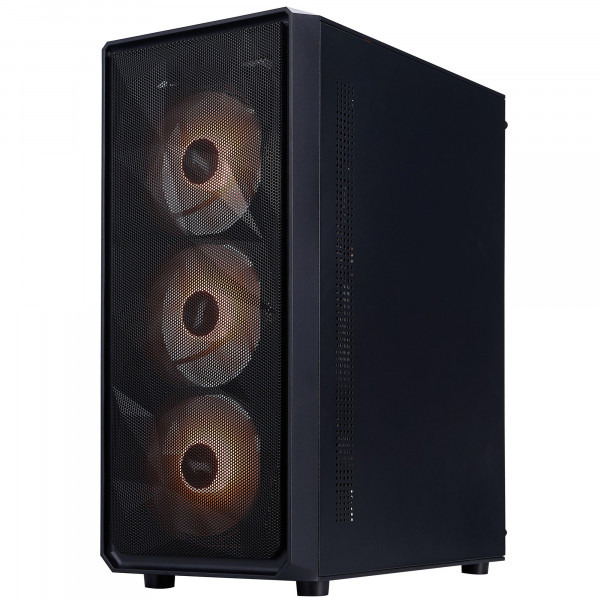 Корпус 1stPlayer FD3-M-BK-4F7 Black без БЖ