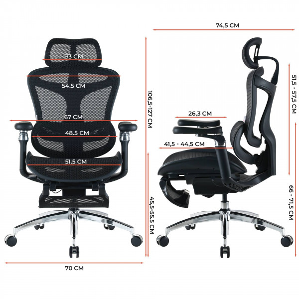 Крісло офісне Sihoo Doro C300 Pro Mesh Black with footrest (Doro-C300-Pro-M101-JT)