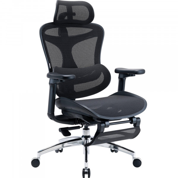 Крісло офісне Sihoo Doro C300L Mesh Black with footrest (Doro-C300L-A3-101-JT)