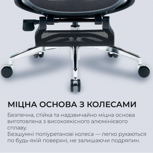 Крісло офісне Sihoo Doro C300L Mesh Black with footrest (Doro-C300L-A3-101-JT)