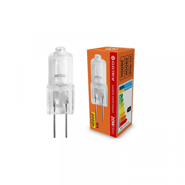 Лампа галогенна капсульна Electrum 20W 12V G4 A-HC-0115
