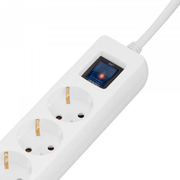 Мережевий фільтр 2E 3хSchuko, 1 х USB, 1 x USB-C, 3 м (2E-SP315M3USBWH)