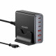 Мережевий зарядний пристрій Essager Engine 85W GaN (3xUSB-A, 3xUSB-C) Black (EZC85W-SXB0G-Z)