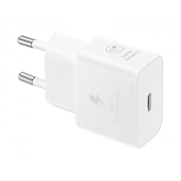 Мережевий зарядний пристрій Samsung EP-T2510XWEGEU White, 25W + кабель USB Type-C