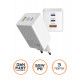 Мережевий зарядний пристрій Sigma mobile X-power 65W GaN, PD, QC (2xUSB-C + 1xUSB-A) White (PS65-01)