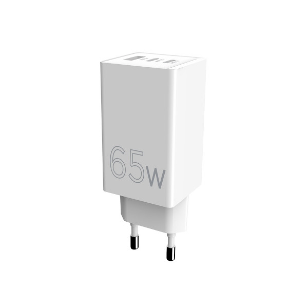 Мережевий зарядний пристрій Sigma mobile X-power 65W GaN, PD, QC (2xUSB-C + 1xUSB-A) White (PS65-01)