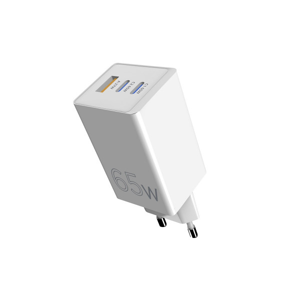 Мережевий зарядний пристрій Sigma mobile X-power 65W GaN, PD, QC (2xUSB-C + 1xUSB-A) White (PS65-01)