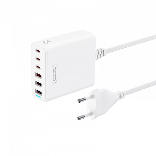 Мережевий зарядний пристрій XO L133 (3USB-С, 3USB, 3А) PD, QC 3.0 White (L133.white)
