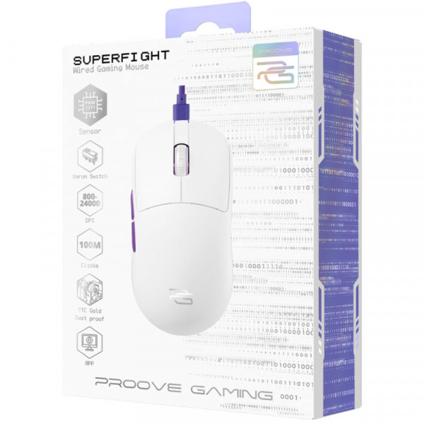 Миша Proove Gaming Superfight Wired White/Purple (GMSW00102002)