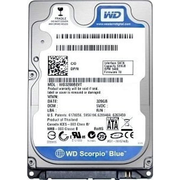 Накопичувач HDD 2.5" SATA 320Gb WD, 8Mb, Caviar Blue (WD3200LPVX)