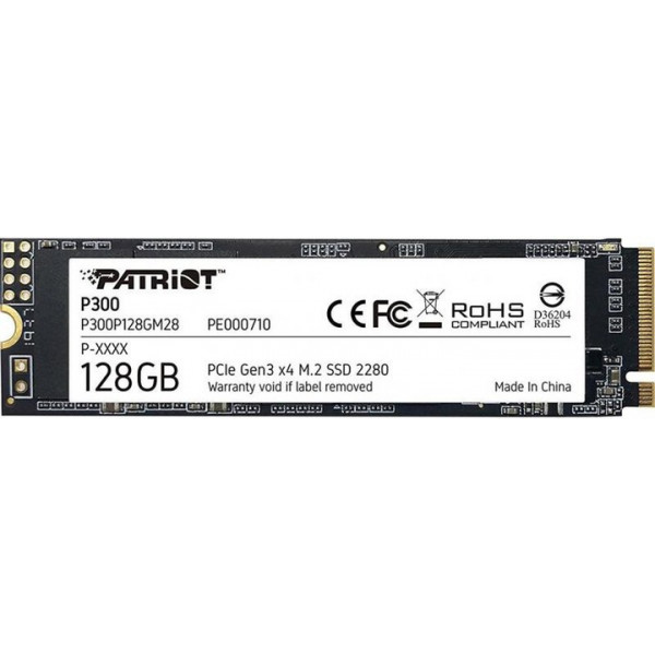 Накопичувач SSD 128GB Patriot P300 M.2 2280 PCIe 3.0 x4 NVMe TLC (P300P128GM28)