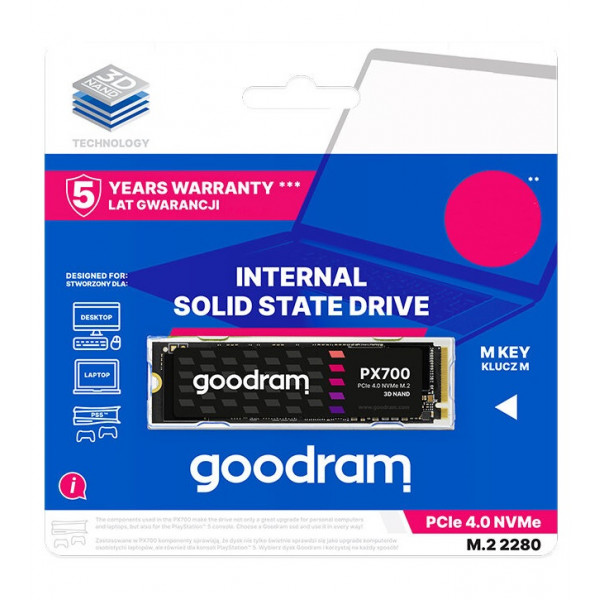 Накопичувач SSD 1TB Goodram PX700 M.2 2280 PCIe 4.0 x4 NVMe 3D NAND (SSDPR-PX700-01T-80)