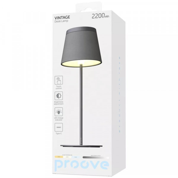 Настільна лампа LED Proove Vintage 2200 mAh Black (NLPV05012001)