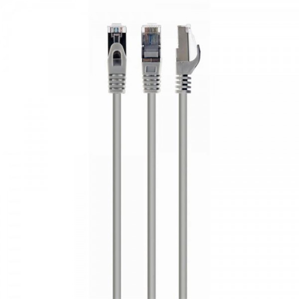 Патч-корд S/FTP Cablexpert (PP6A-LSZHCU-40M) cat.6a, литий, 50u "штекер із засувкою, 40м, сірий