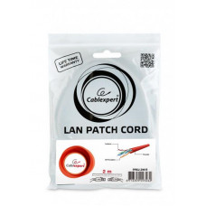Патч-корд UTP Cablexpert (PP6U-2M/R) cat.6, літий, 50u штекер із засувкою, 2 м, червоний